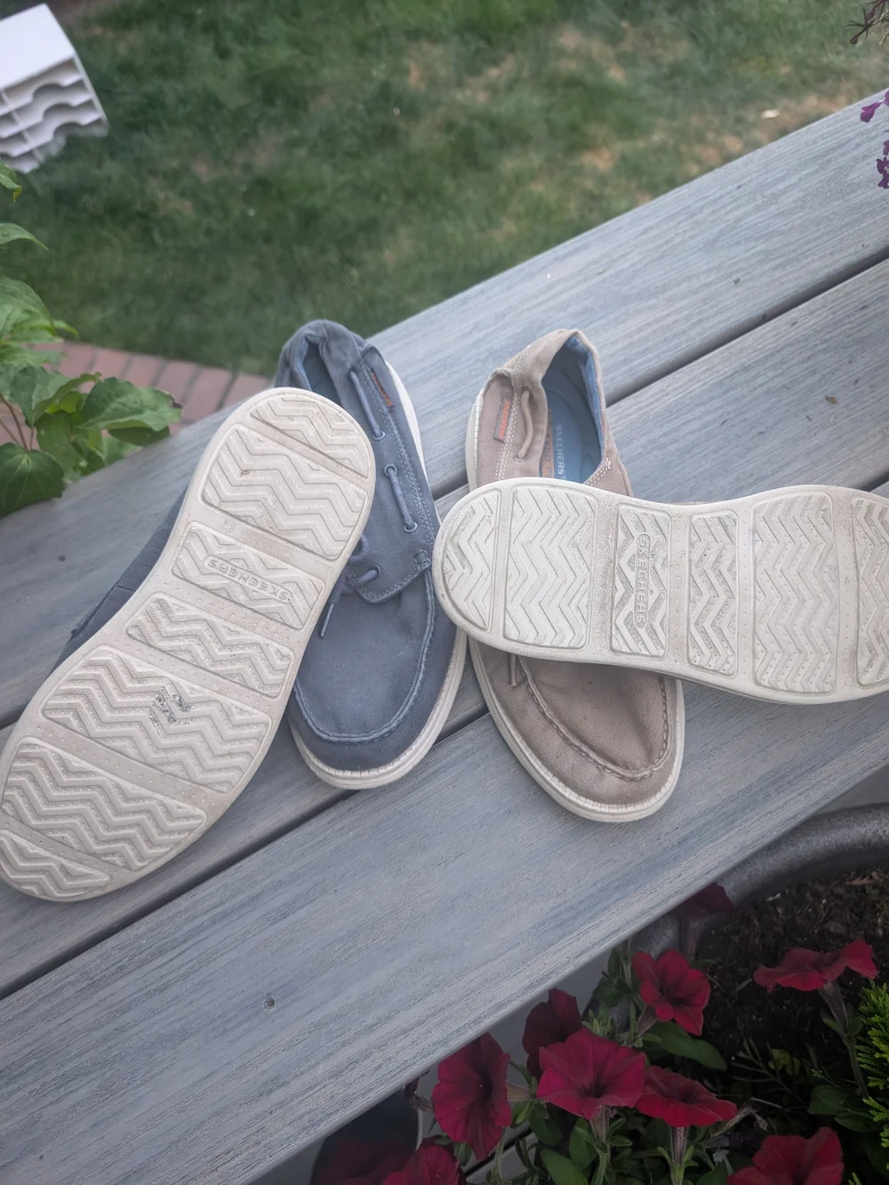 Mens Casual Boat Shoes in Blue and Beige